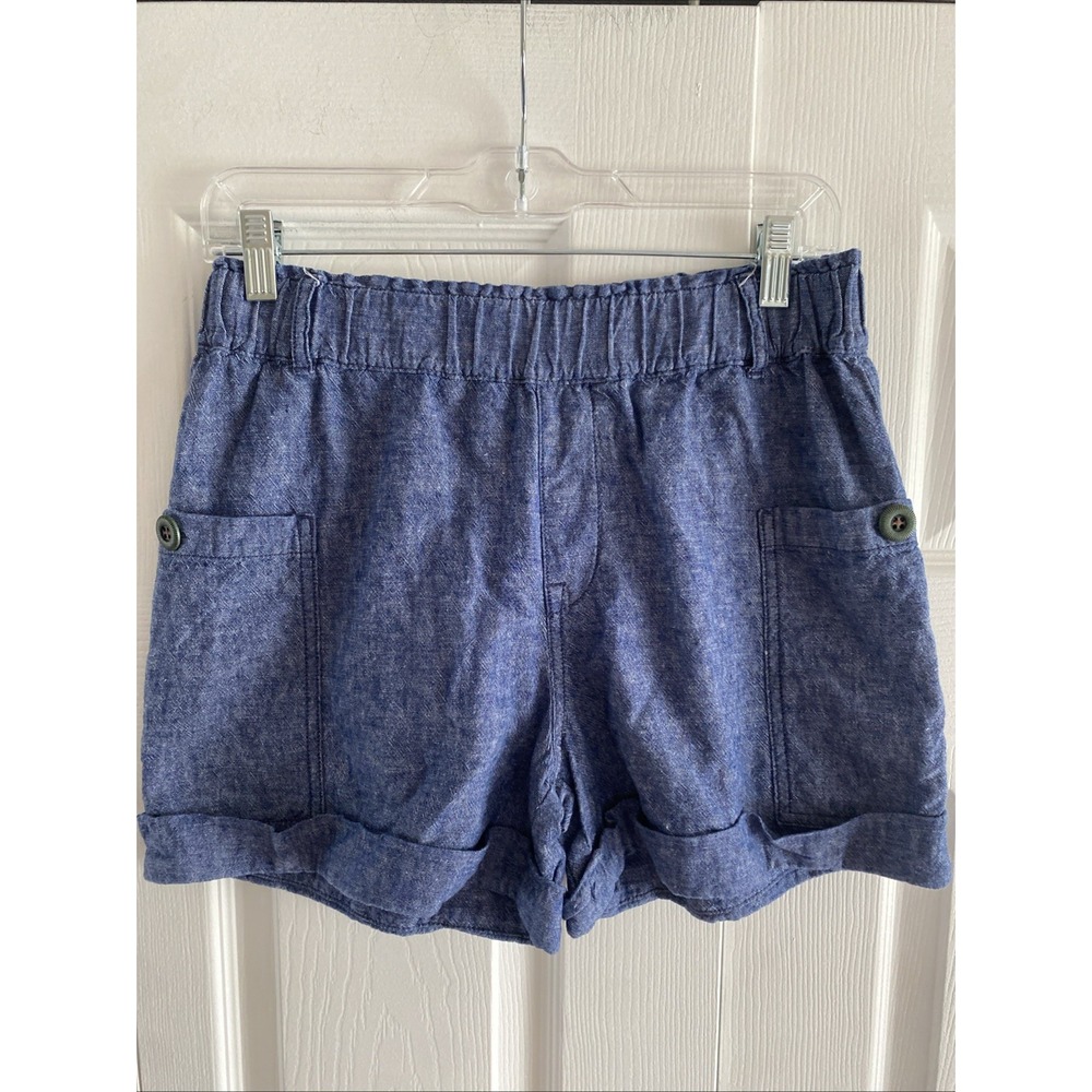 Hei Hei Anthropologie Pull On Shorts Womens XS Blue Linen Cotton Size XS